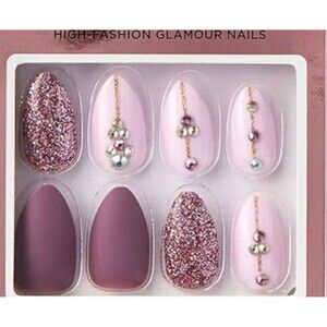 NIB KISS Jewel Fantasy Nails Medium Lngth High Fashion Glamour Nails(KJF04)
30ct